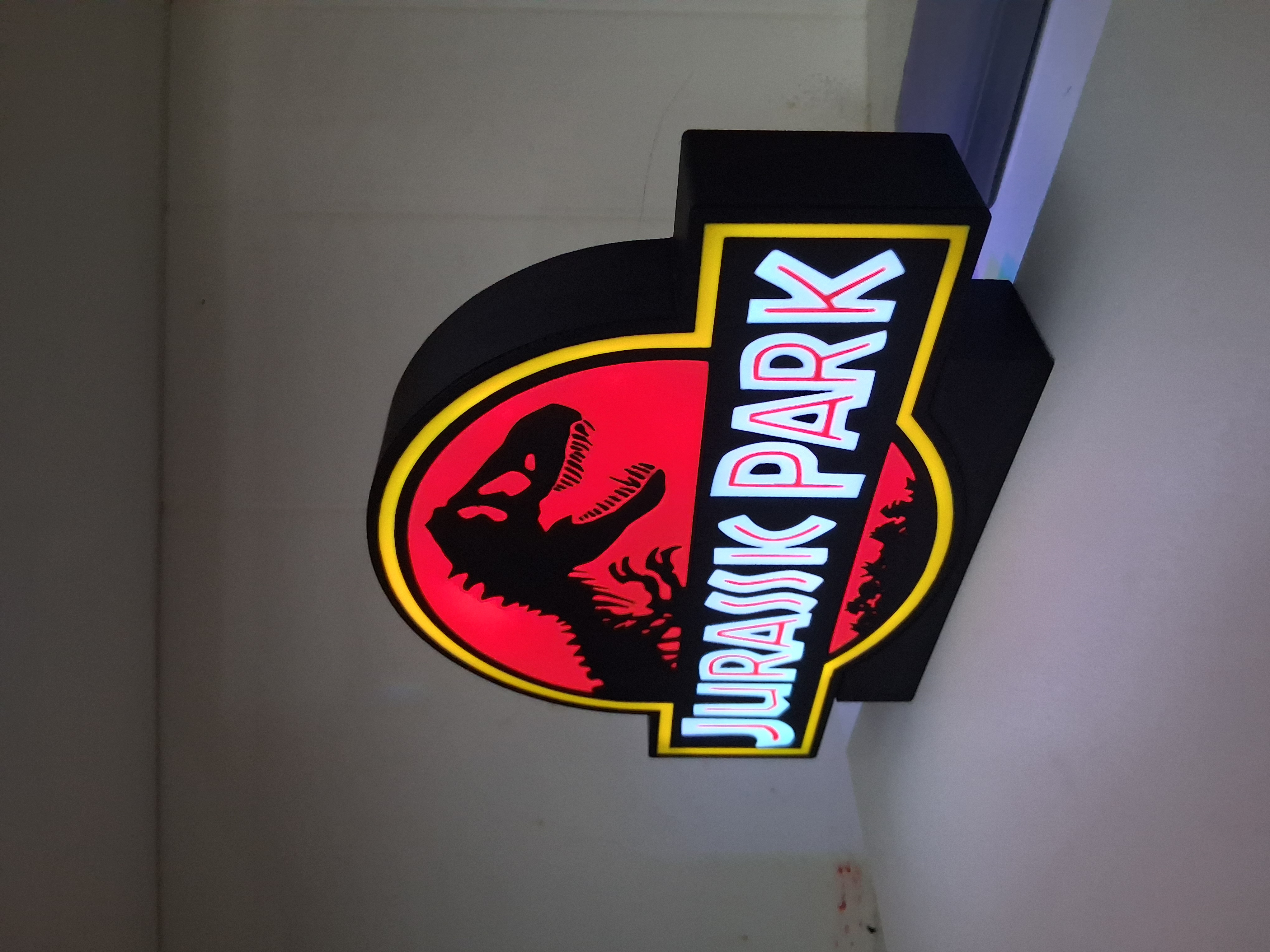 Jurassic Park (1) LED light box – custom 3D printed – Lit Layer Creations